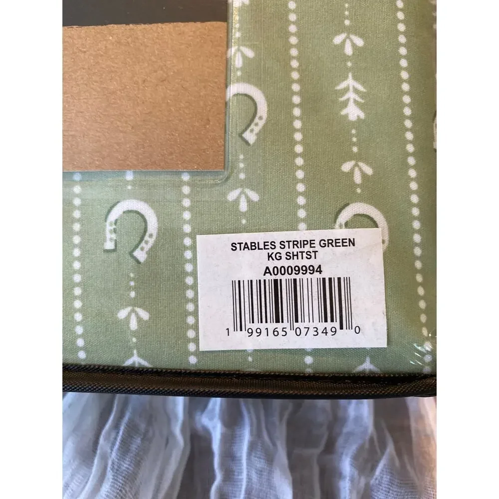 Wrangler Stables Stripe Green 4 pc King Sheet Set